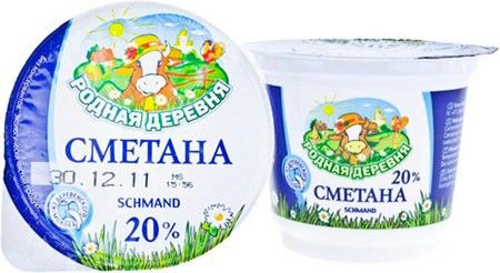 detail Rodnaja Derevnja Smetana 250g