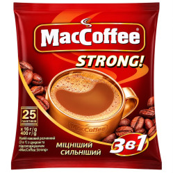 Instantní kávový nápoj 3v1 Strong 400g (25 sáčků po 16g) MacCoffee
