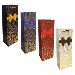 Dárková taška na láhev „S mašličkami“, 35×12cm