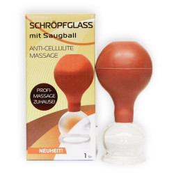 Baňka masážní skleněná s pryžovou hruškou 3cm
