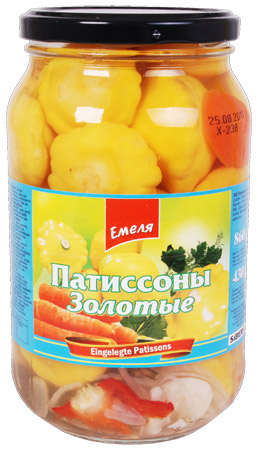 detail Emelja nakládané patyzony 860g(čistá gmotnost 430g)Emelja