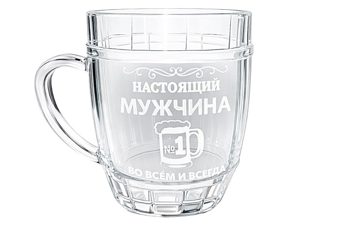 detail Pivní korbel Nastojašhij mužčina vo vsěm i vsehda 0,5L