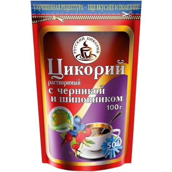 detail Rozpustná cikorka s borůvkami a šípkem 100g Eremeevskoje