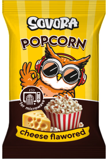 detail Popcorn se sýrovou příchutí 100 g Sovora