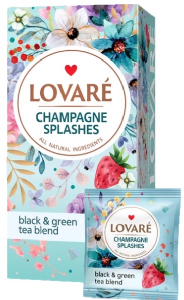 detail Černý čaj Champagne splashes 48g (24*2g) Lovaré