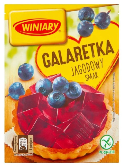 detail Želé s příchutí borůvek 47 g Galaretka Winiary
