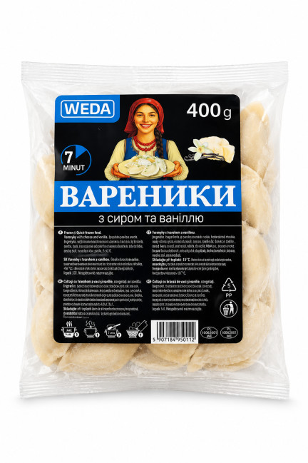 detail Vareniky s tvarohem a vanilkou 400g Weda