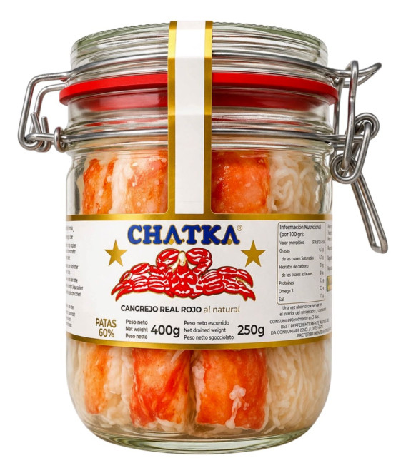 detail Maso kamčatského kraba 60% maso 250g Chatka