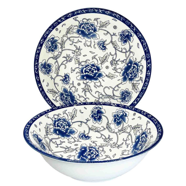 detail Porcelánová miska „Velké modré květy“, 22×6,2cm, 980ml