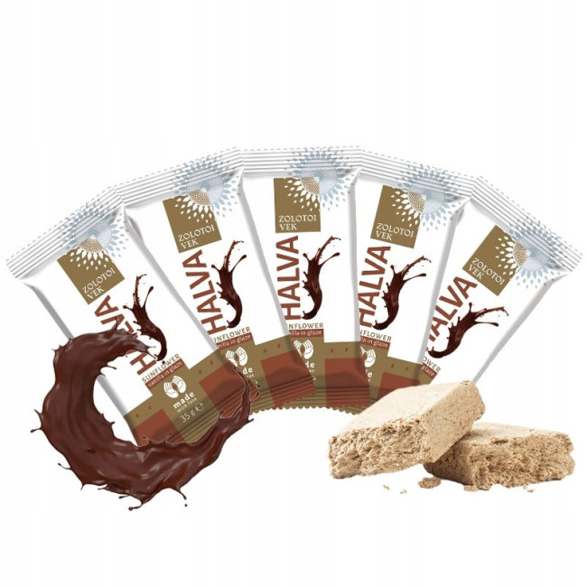 detail Slunečnicová vanilková chalva v polevě 1,5 kg Zolotoi Vek